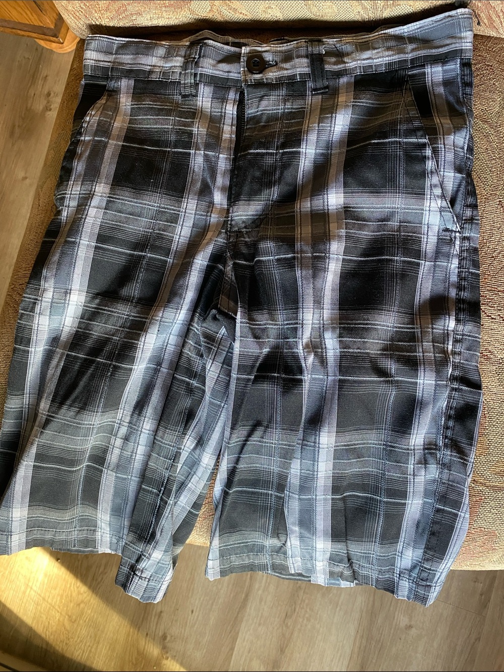 Montage by Mon Cheri Black and Gray Plaid Kids' Shorts